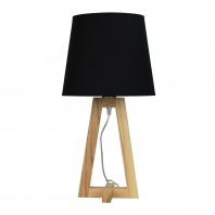 Oriel Lighting-EDRA Scandi Table Lamp with Black / White Cotton Shade